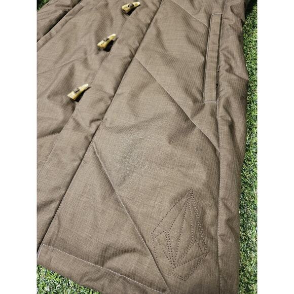 Volcom Thermonite Parka Jacket Womens Snow 06 Sz Medium Brown Long 8000MM/5000GM - Picture 2 of 8